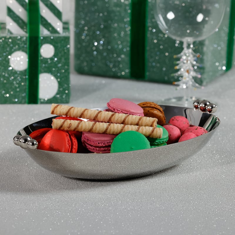 Lucente Polished Oval Metal Serving Bowls