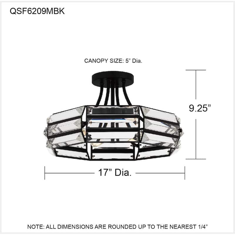 Padilla 4-Light Matte Black Semi-Flush Mount Light