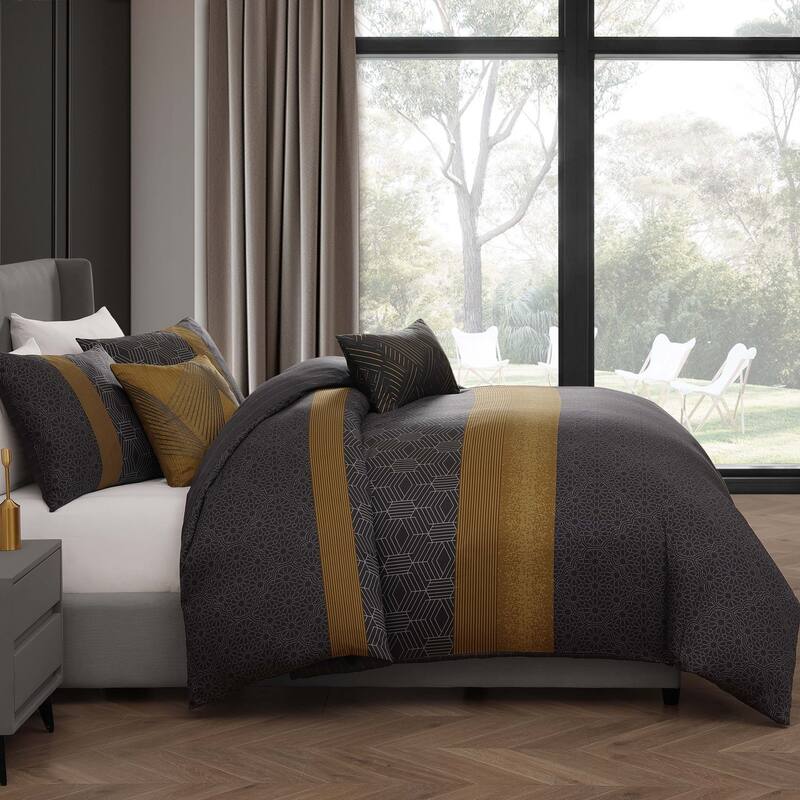 Bebejan Golden Hex 5 Piece Reversible Comforter Set