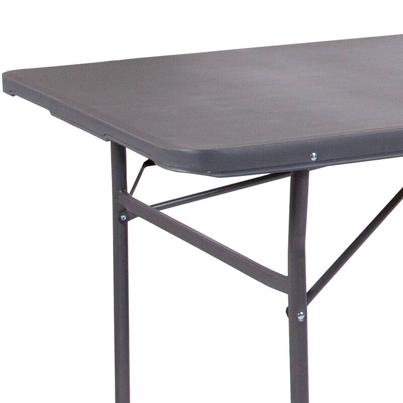30"W x 72"L Bi-Fold Plastic Banquet and Event Folding Table with Carrying Handle - 72"D x 30"W x 29"H