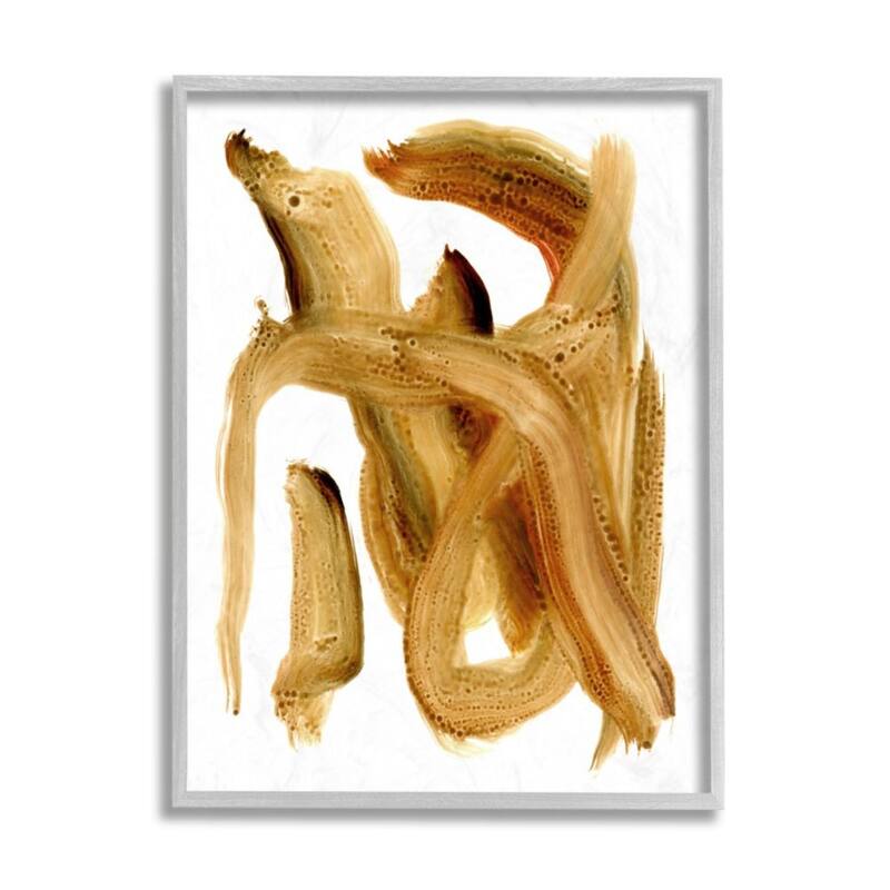 Stupell Abstract Brush Stroke Brown Paint Details Framed Wall Art