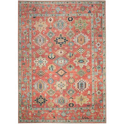 Nourison Vintage Washables Indoor only Red Persian Area Rug