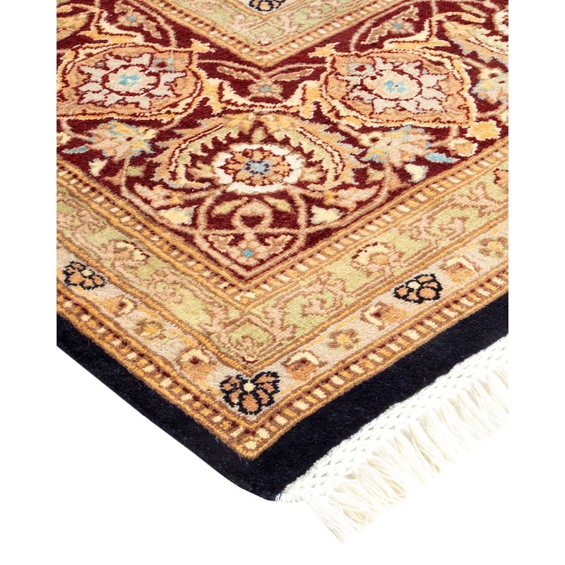 Overton Hand Knotted Wool Vintage Inspired Traditional Mogul Blue Area Rug - 9 x 12