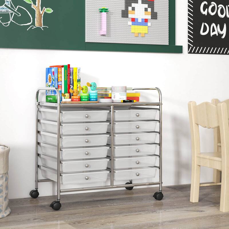 Costway 12 Drawers Rolling Cart Storage Scrapbook Paper Studio - See Details