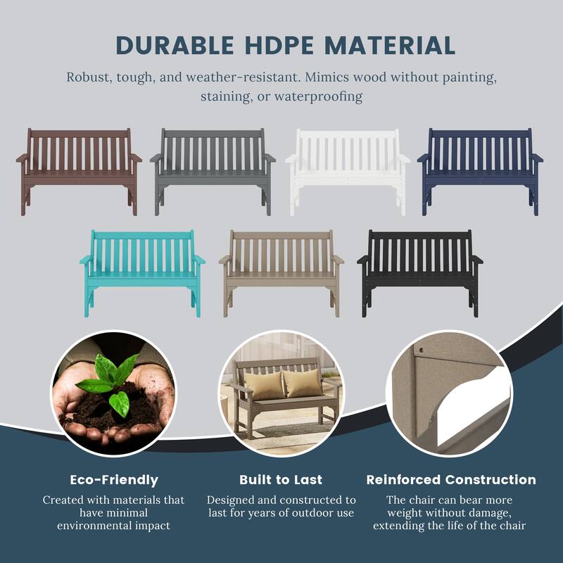 Laguna Poly 51 Inch Garden Bench