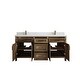preview thumbnail 44 of 48, Willow Collections 72 x 22 Santa Monica Teak Double Bowl Sink Bathroom Vanity in Distressed Graywashed with Countertop