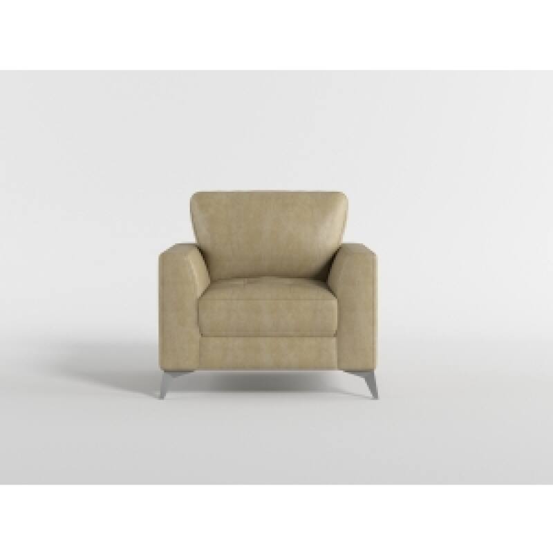 Casie Accent Armchair, Sand Brown Microfiber Foam, Chrome Legs