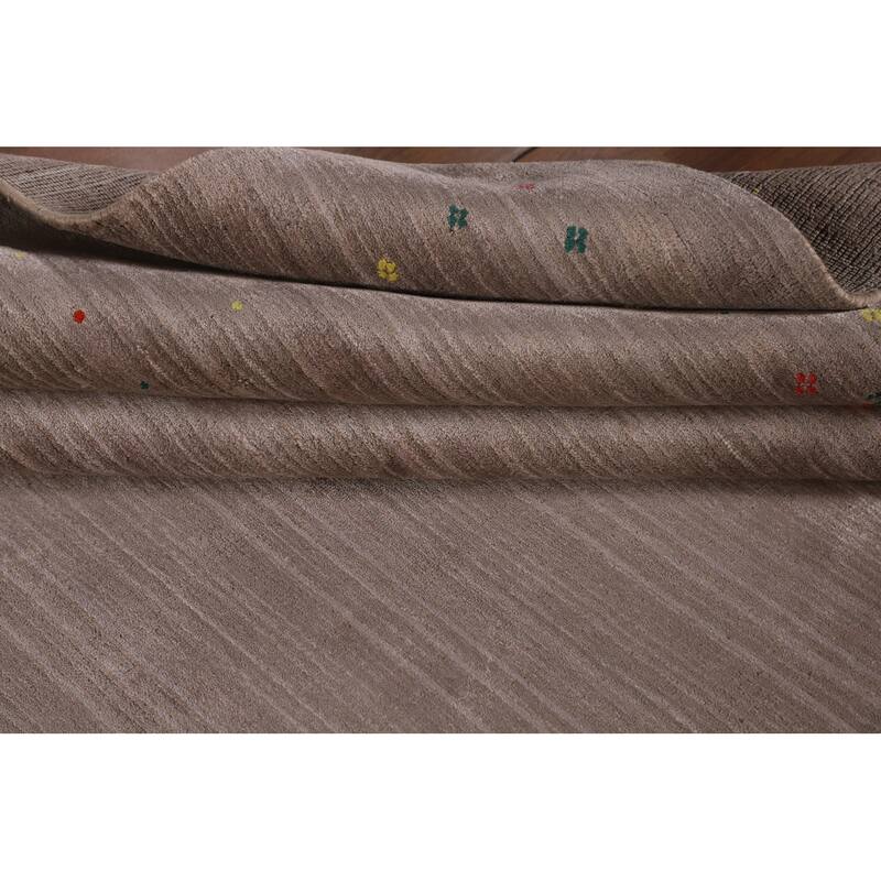Striped Gabbeh Oriental Area Rug Handmade Wool Carpet - 7'10" x 9'8"