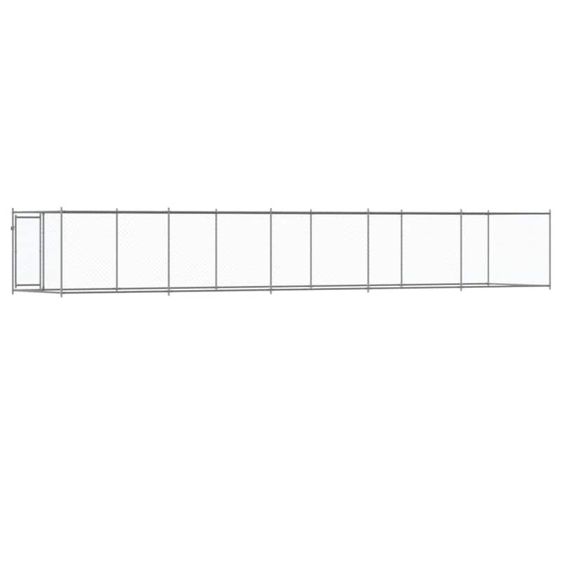 vidaXL Dog Cage Grey Galvanized Steel Durable Dog Cage