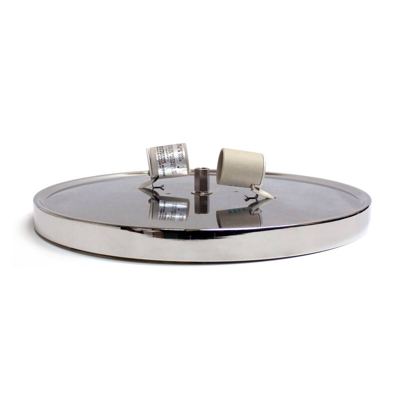 2 Light Flush Mount Ceiling Light - Chrome Glass Shade - Modern Interior Lighting - 14