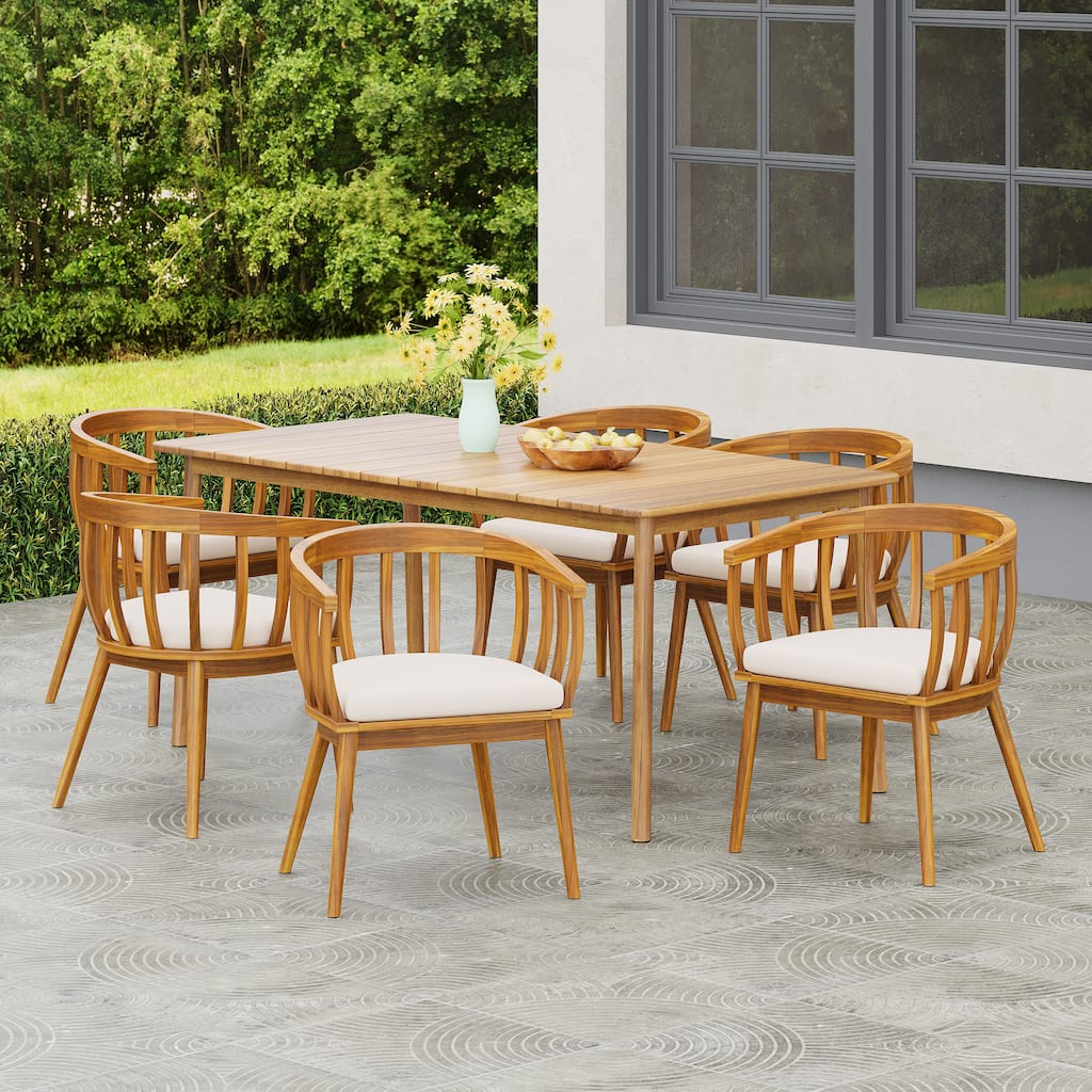 Christopher Knight Home - Anderson Outdoor Acacia Wood 7-Piece Dining Set