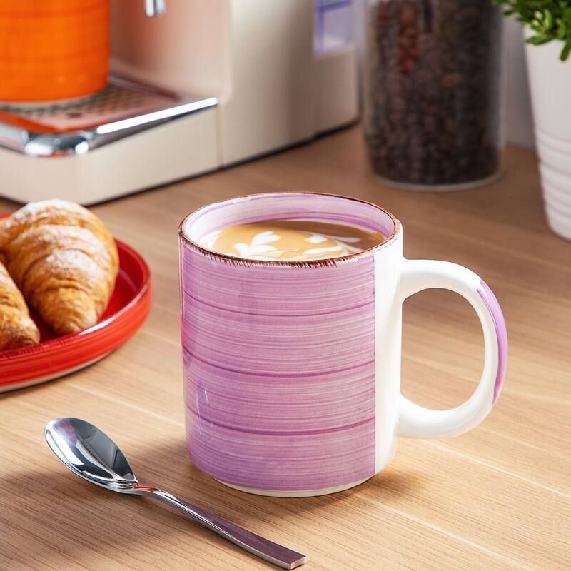 vancasso Bonita Stoneware Handpainted Spirals Pattern Dinnerware Set