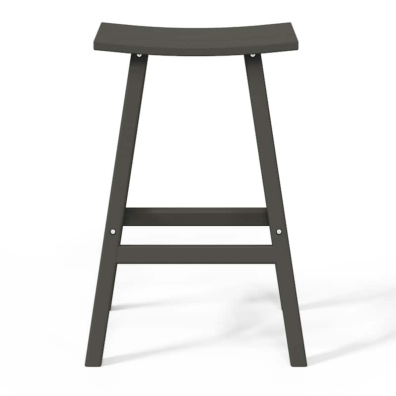 Laguna Hdpe All Weather Outdoor Patio 29" Saddle Seat Bar Stool (Set Of 2)