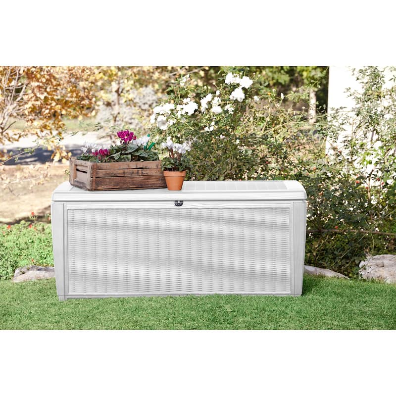 Keter Sumatra 135 Gallon Large Durable Resin Outdoor Storage Deck Box For Furniture and Supplies