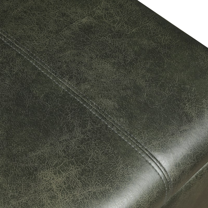 Adeco Faux Leather Storage Ottoman for Living Room Footstool