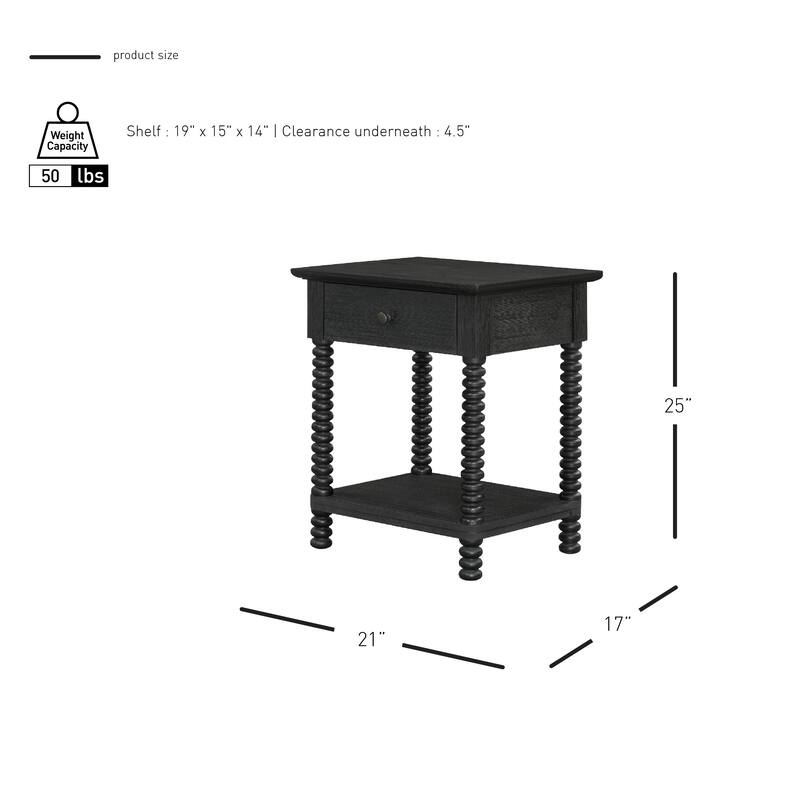 NPD Furniture Azella 1 Drawer Nightstand