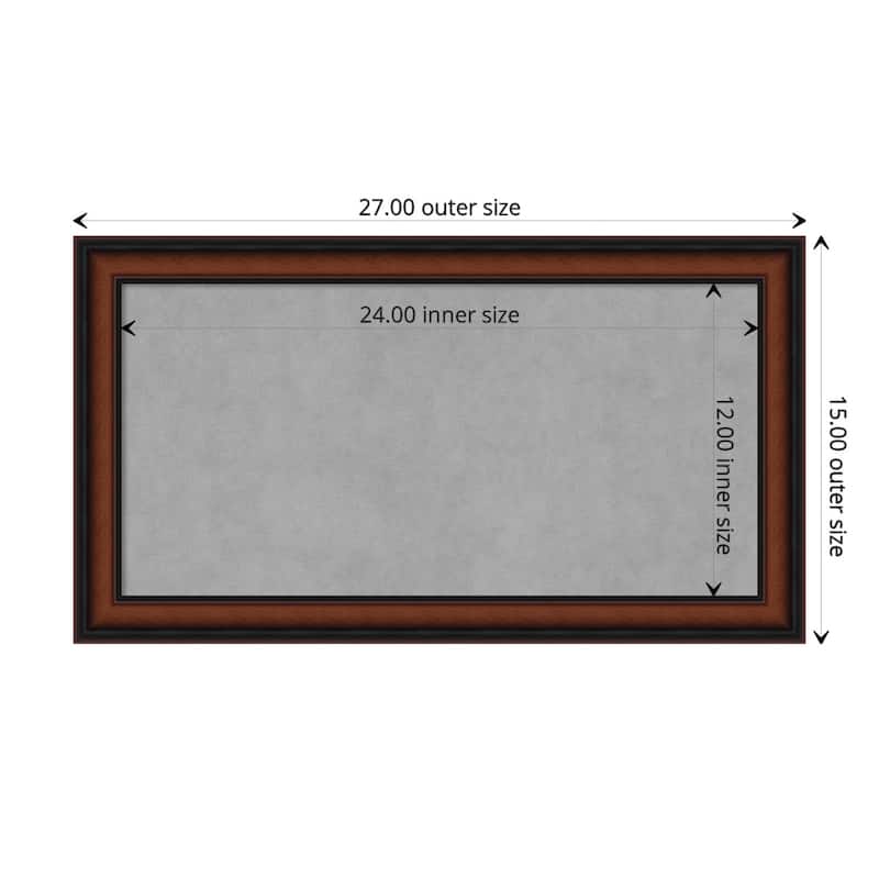 Amanti Art Cyprus Walnut Narrow Framed Magnetic Board - Board Size 24x12