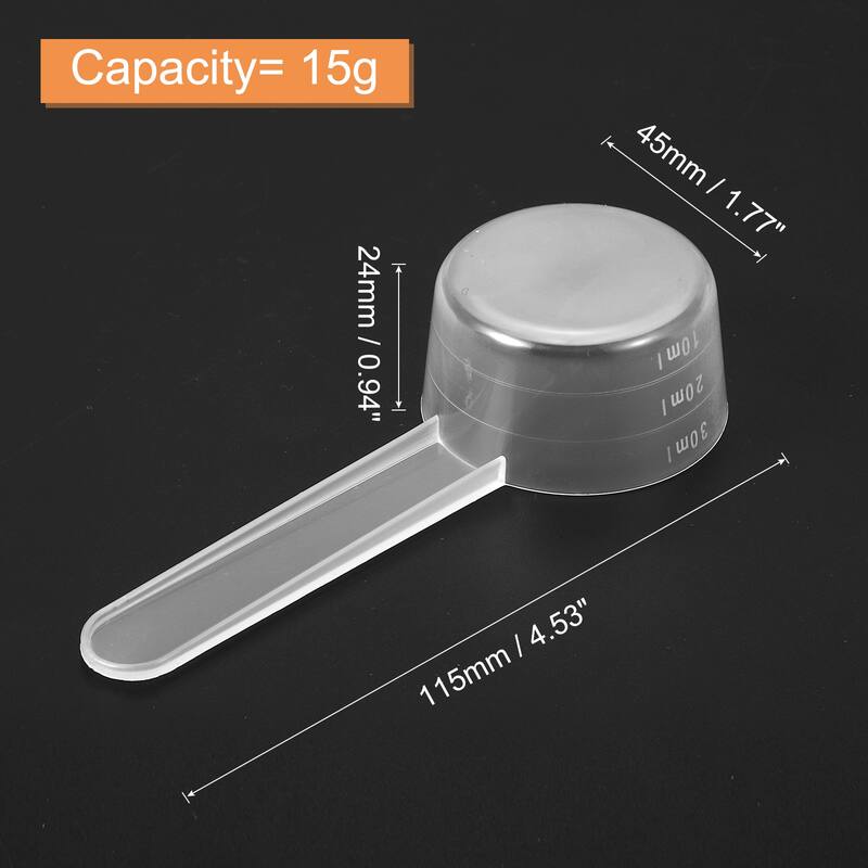 Plastic Measuring Spoons Powder Scoops Spoon Table Spoon,15g/30ml - Clear - 30Pcs
