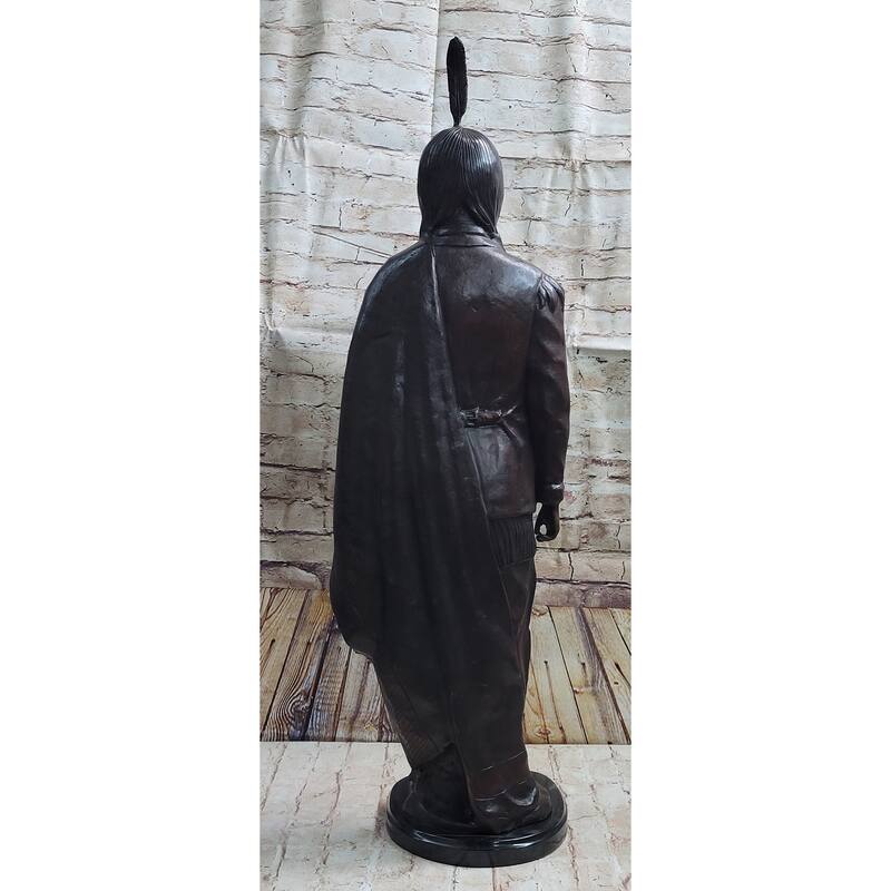 Hot Cast Bronze Native American Indian Chief Sculpture Statue Figure After C.M. Russell