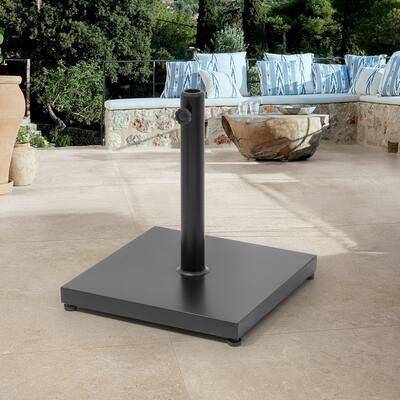 VredHom Square Steel Market Umbrella Base Stand - 17.72 in L x 17.72 in W x 19.7 in H