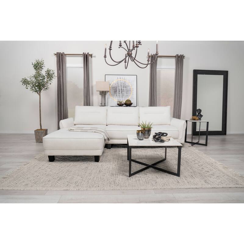 Caspian Upholstered Curved Arm Chaise Sectional Sofa