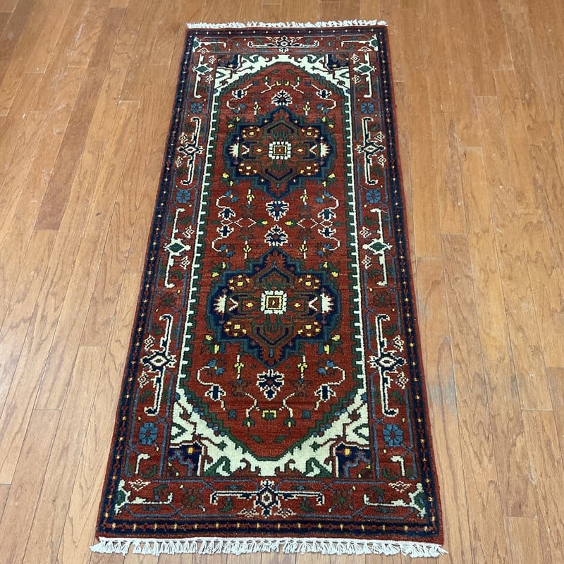 Handmade One-of-a-Kind Heriz Wool Oriental Rug 2'6 x 6'1 - 2.6 x 6.1