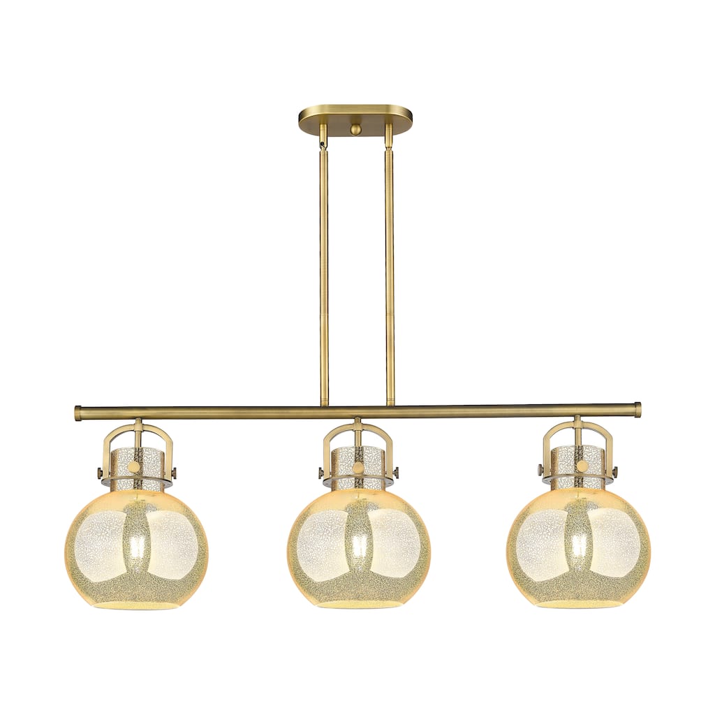 Innovations Lighting Urban Downtown - Newton Sphere - 3 Light 42" Stem Hung Arched-Frame Island Light