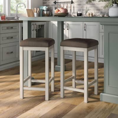 Milbain Farmhouse White Counter Height Stool (Set of 2) by Furniture of America