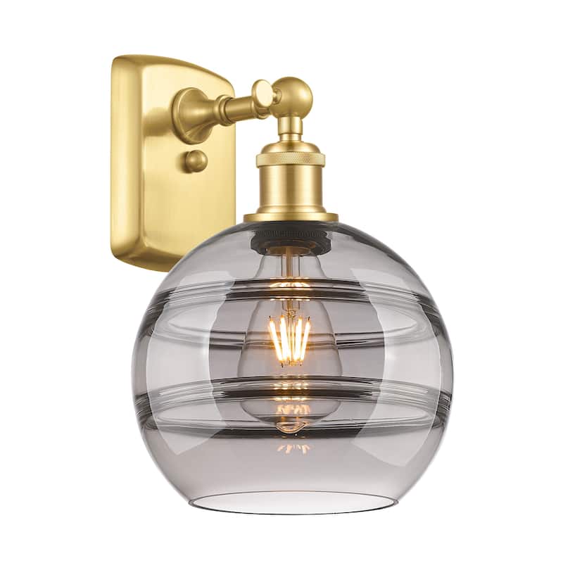 Innovations Lighting 516-1W-11-8 Rochester Sconce Rochester 11" Tall - Satin Gold / Light Smoke