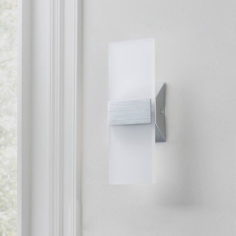 Dimmable LED Vanity Light with Acrylic Shade - Wall Mount Fixture for Bathroom or Bedroom