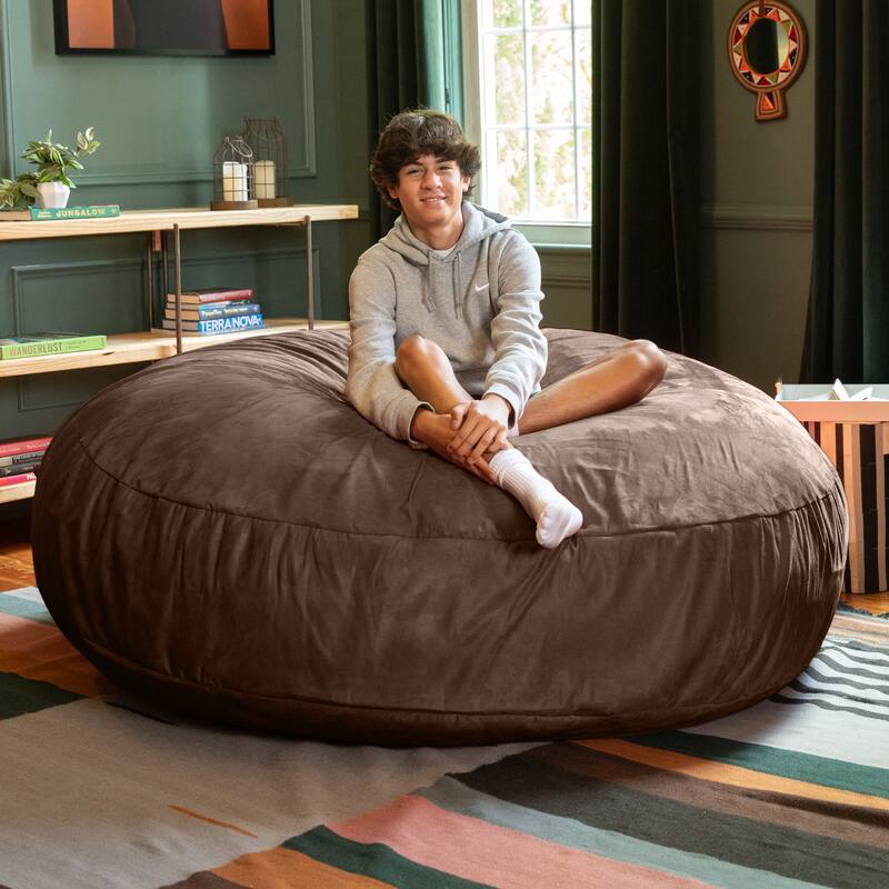 Jaxx 6 Foot Cocoon - 2-in-1 Giant Bean Bag Chair for Adults & Convertible Bean Bag Bed