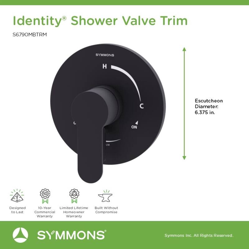 Symmons S6790TRM Identity Single Handle Volume Control Valve Trim