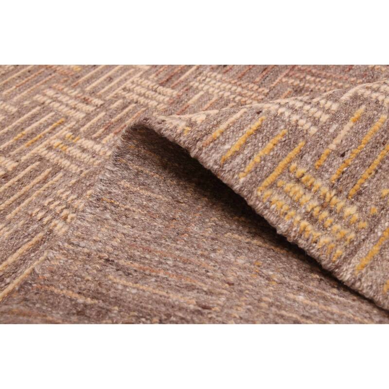 ECARPETGALLERY Hand-knotted Tangier Brown Wool Rug - 8'3 x 10'3