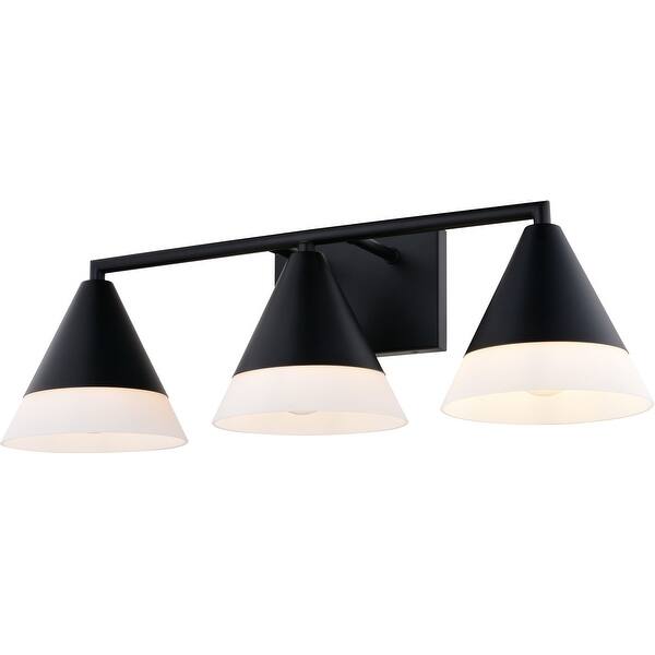 slide 2 of 10, Vaxcel Lighting W0507 Winthrop 3 Light 25" Wide Vanity Light Matte Black
