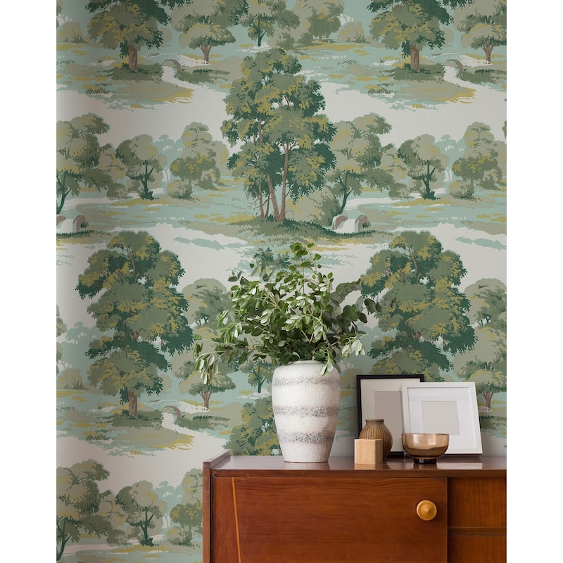 Sherwood Green Glade Wallpaper