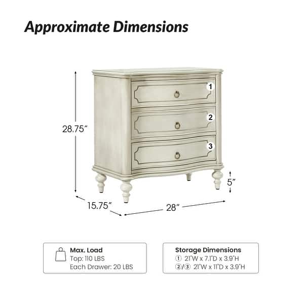 dimension image slide 0 of 4, HULALA HOME Alois Traditional 3-Drawer End Table with Built-in Charging Station and Solid Wood Spindle Legs Set of 2