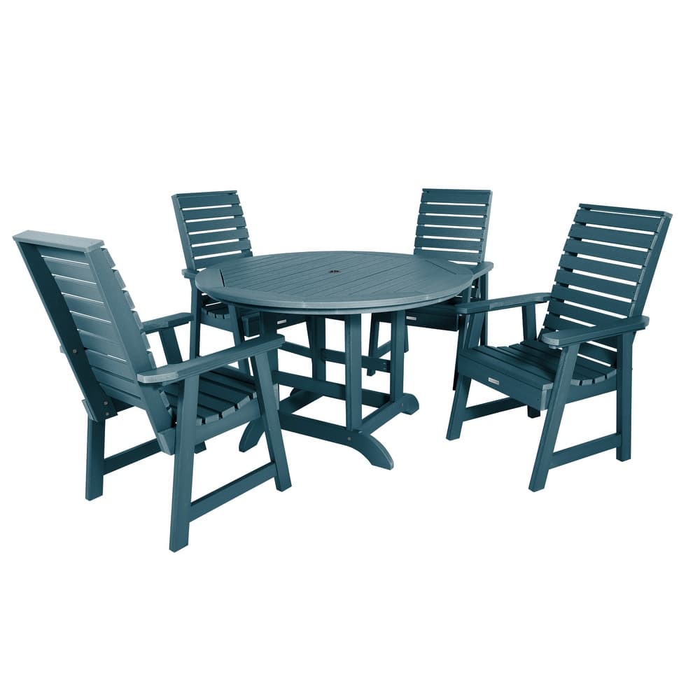 Weatherly 5-piece Outdoor Dining Set - 48" Round Table, Dining-height