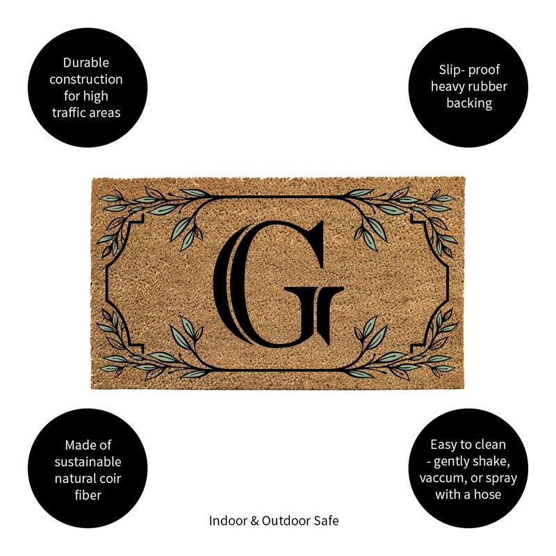 28 in. x 16 in. Monogram Coir Mat, Letter "G"