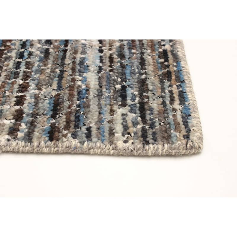 ECARPETGALLERY Hand-knotted Silk Shadow Multi Color Viscose, Wool Rug - 4'0 x 5'11