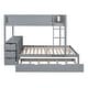 preview thumbnail 31 of 57, Full-Over-Full Bunk Bed with Twin size Trundle, Storage and Desk,with USB and 3 Plugs