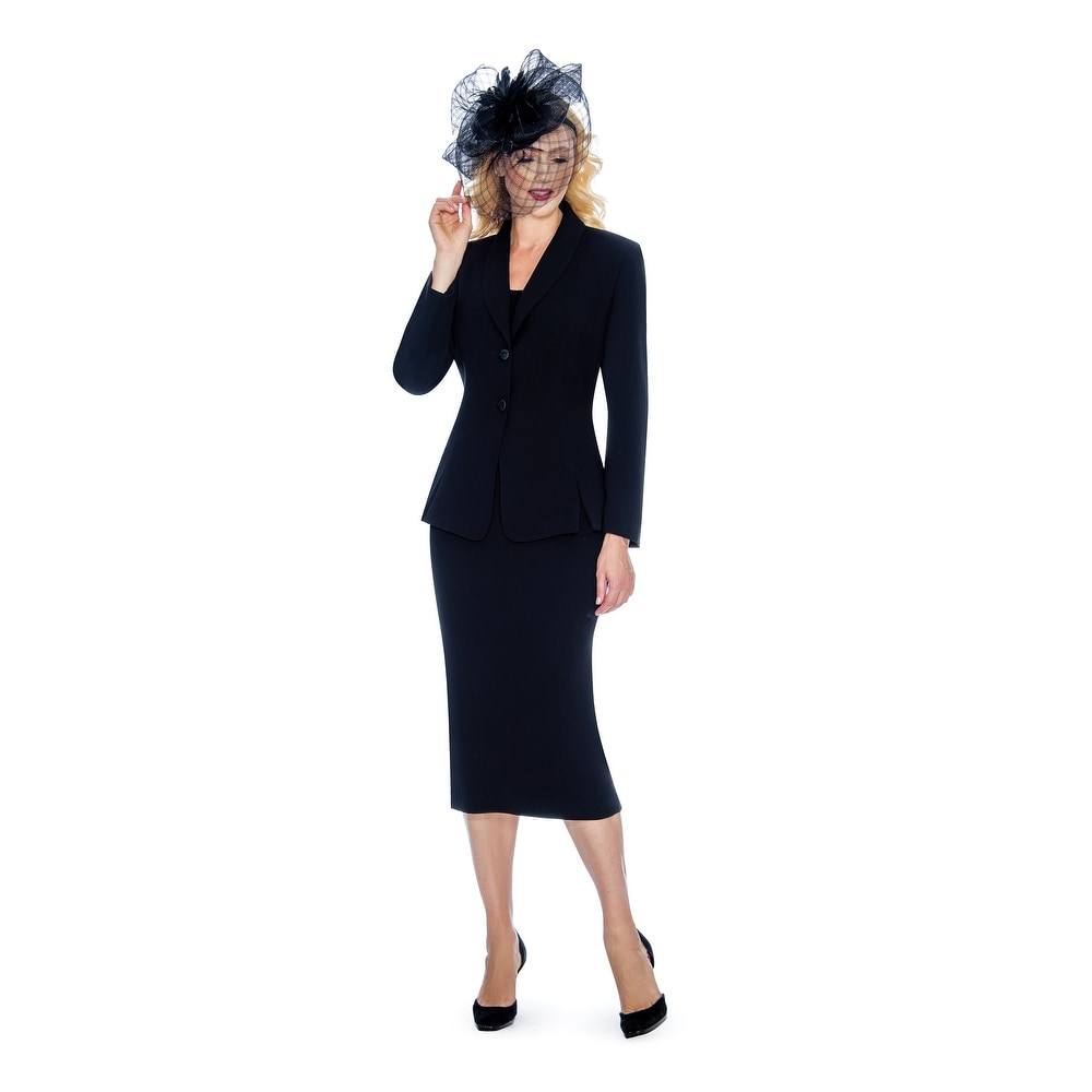macy's black skirt suit