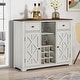 preview thumbnail 2 of 12, 47 in. Modern X-Door Wine Cabinet w/ Built-in Wine Rack - 47" in Width