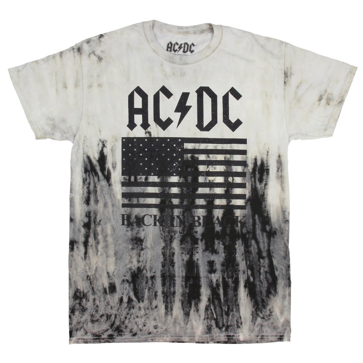 Shop Ac Dc Shirt For Men Adult Back In Black 1980 Us Tour Acid Wash T Shirt Overstock 25643280