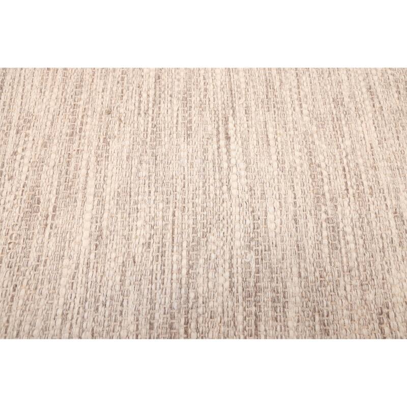 ECARPETGALLERY Braid weave Sienna Ivory Wool Rug - 5'1 x 7'11
