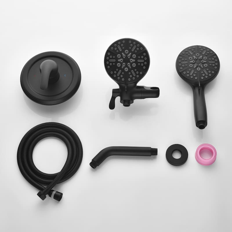 Pressure Balanced 7-Way Shower Head Combo, Hand Held Shower & Rain Shower Separately or Together with Rough-in Valve