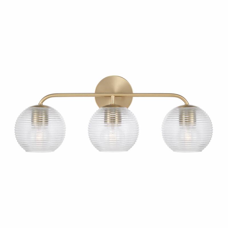 Dolan 3-light Bath/ Vanity Fixture w/ Clear Ribbed Glass