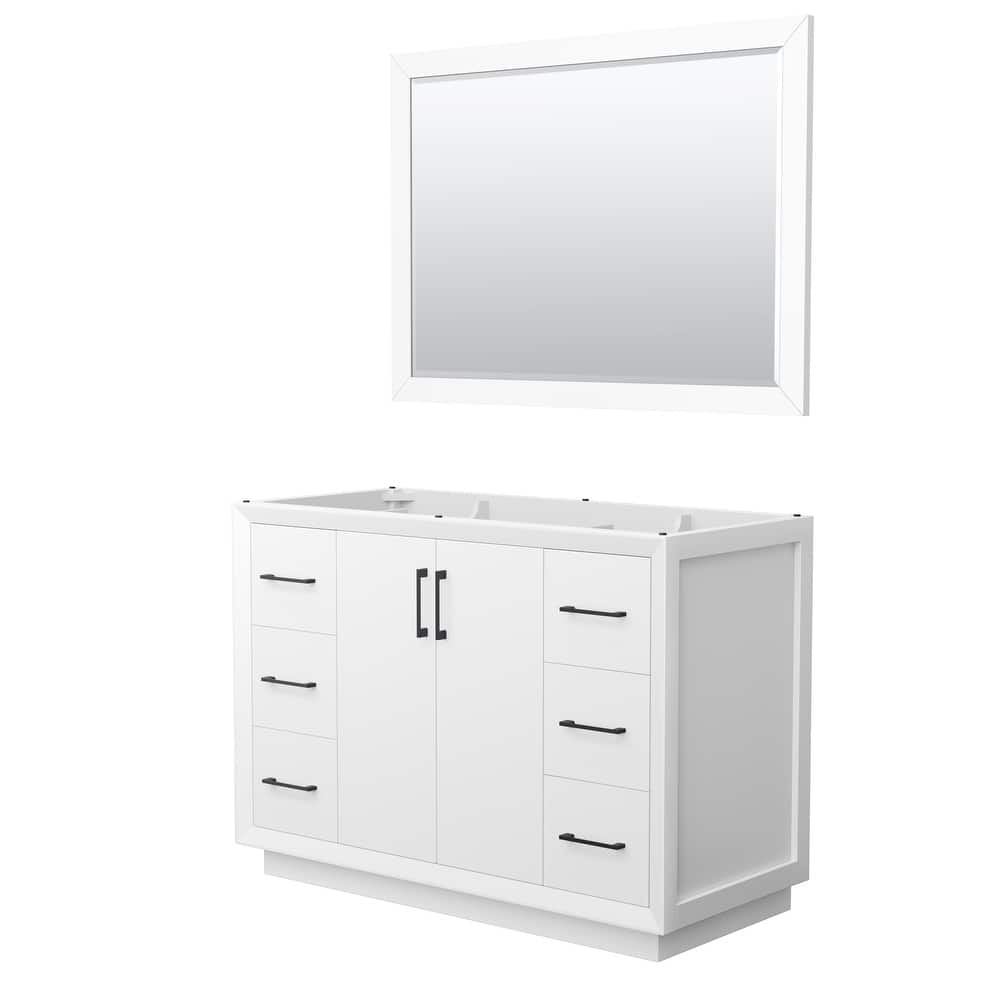 Strada 48-Inch Single Vanity Cabinet, 46-Inch Mirror