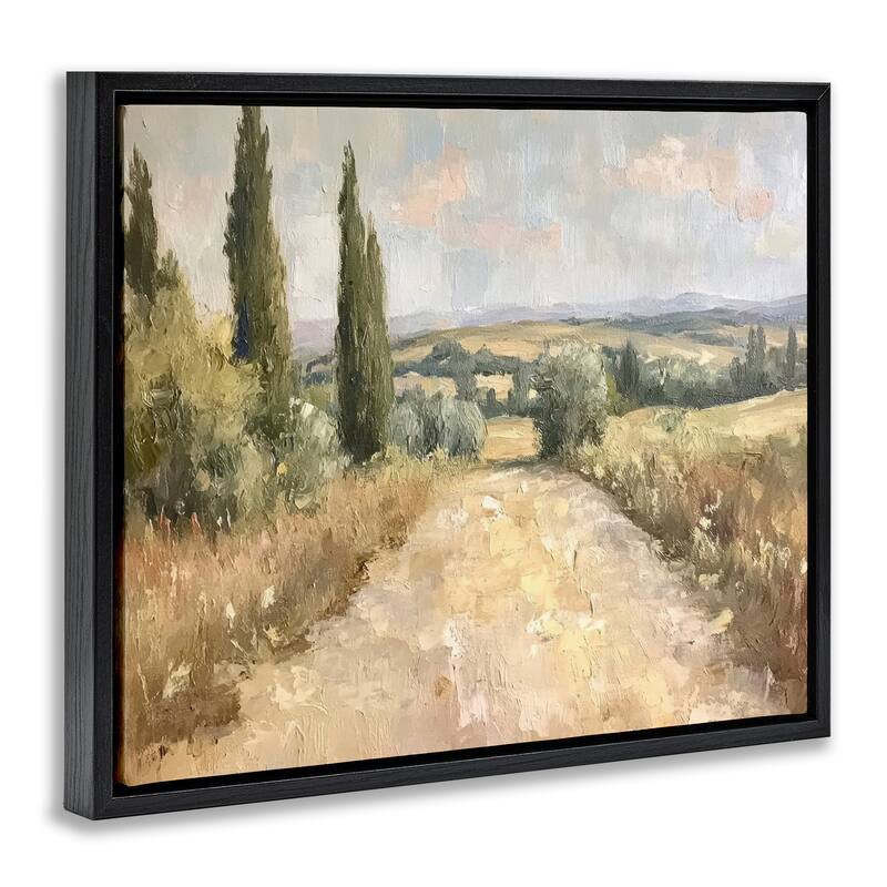 Stupell Rural Trail Landscape Framed Floater Canvas Wall Art Design By Petal Prints Design