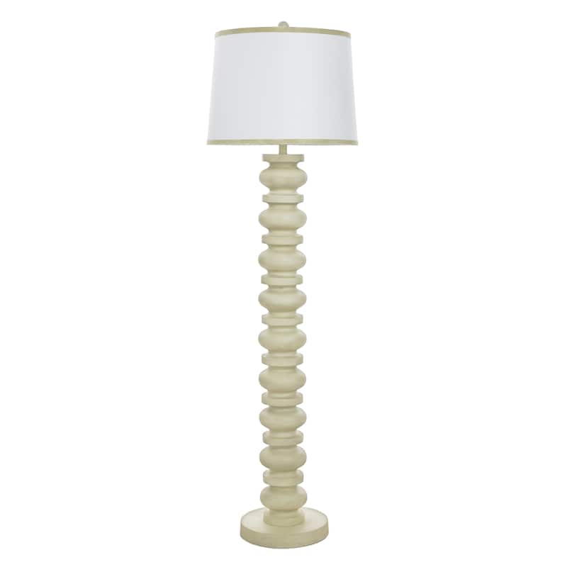 StyleCraft Abbott Poly Floor Lamp - Pettye Ivory, White, Beige Trim