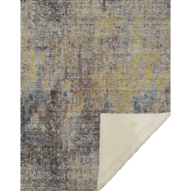 Premium Machine Washable Modern Abstract Sherpa Throw Blanket